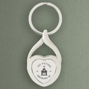 Porte-clés Nom de famille personnalisé de grange de ferme