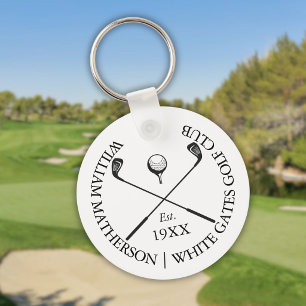 Porte-clés Nom de golf personnalisé Moderne Classique