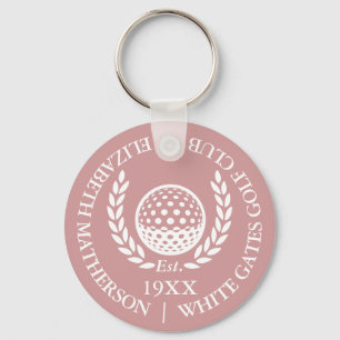 Porte-clés Nom de golf personnalisé Rose Poussiéreux Rose