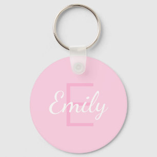 Porte-clés Nom de la fille mignonne Monogrammed Rose et bla