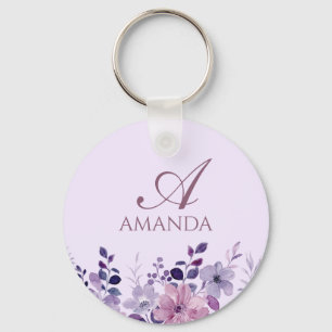 Porte-clés Nom de la Personnaliser Fleur pourpre