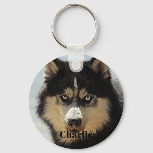 Porte-clés Nom de la photo personnalisée Husky Dog