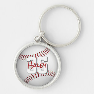Porte-clés nom de l'athlète de baseball/softball personnalisé