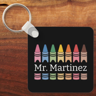 Porte-clés Nom de l'enseignant Crayon personnalisé Cute Back 