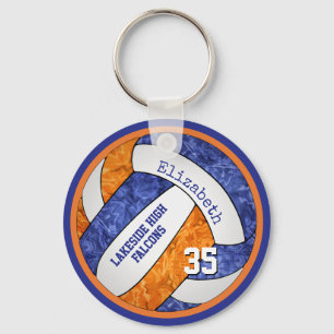 Porte-clés nom de l'équipe bleu orange coutume filles volleba