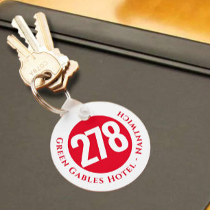 Porte-clés Nom de l'hôtel Plus Numéro de chambre sur un Porte