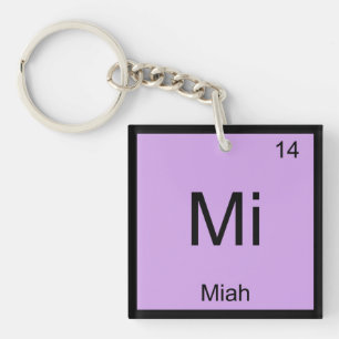 Porte-clés Nom de Miah Chimie Élément Tableau périodique