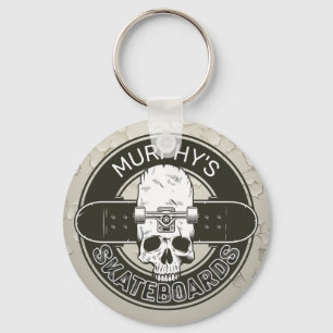Porte-clés NOM DE Patinage personnalisé Skull Skateboard Ska