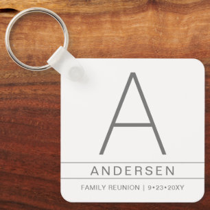 Porte-clés Nom de réunion de famille Monogramme Personnalisé