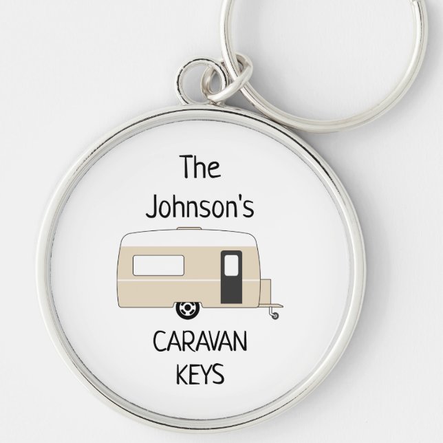 Porte-clés Nom des clés Caravan personnalisées (Devant)