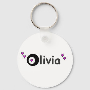 Porte-clés nom d'Olivia avec des étoiles