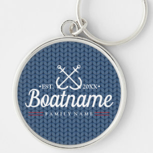 Porte-clés Nom du bateau nautique Laine d'hiver personnalisée