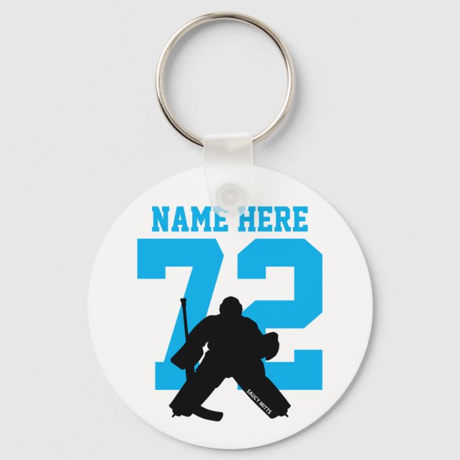 Porte-clés Nom du gardien de hockey personnalisé Numéro turqu (Recto)