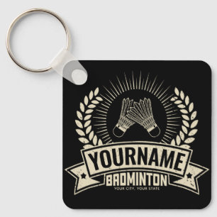 Porte-clés Nom du joueur de badminton personnalisé Racquet Sp
