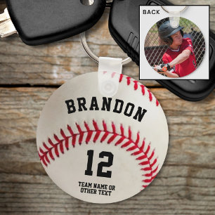 Porte-clés Nom du joueur de baseball Numéro photo Personnalis