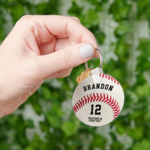 Porte-clés Nom du joueur de baseball personnalisé Numéro