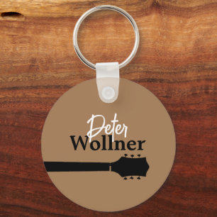 Porte-clés Nom du joueur de guitare Lumière Brown