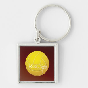 Porte-clés Nom du monogramme de volleyball jaune