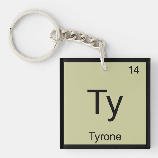 Porte-clés Nom du tyrone Élément de chimie Tableau périodique (Devant)