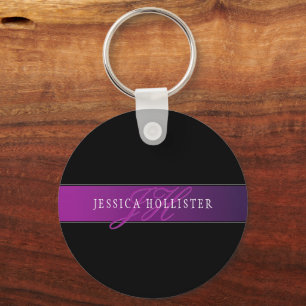 Porte-clés Nom élégant et montant initial/s