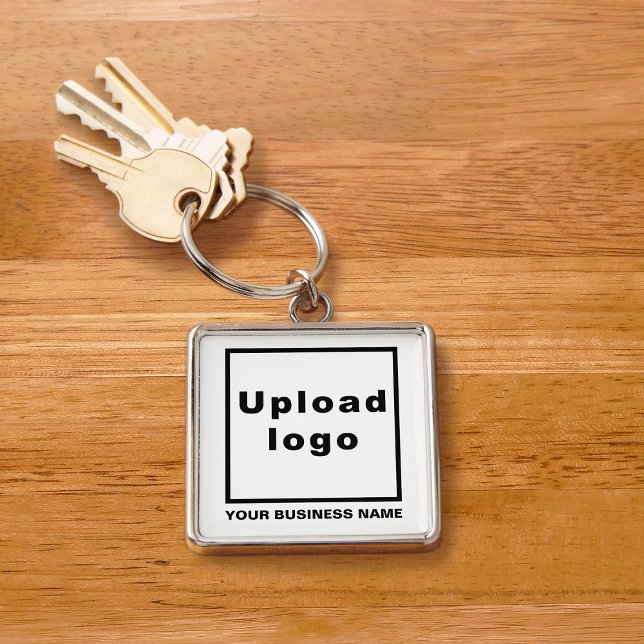 Porte-clés Nom et logo de l'entreprise sur le Carré blanc Pre (Créateur téléchargé)