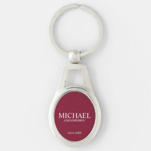 Porte-clés Nom et monogramme du Groomsman personnalisé