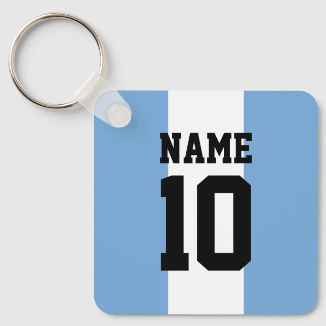 Porte-clés Nom et numéro personnalisés Argentine Indicateur (Recto)