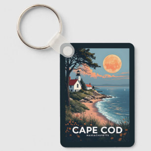 Porte-clés Nom et numéro personnalisés Cape Cod Massachusetts