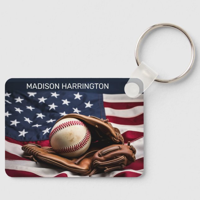 Porte-clés Nom personnalisé American Baseball (Recto)