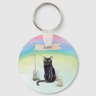 Porte-clés Nom personnalisé Animal de chat Bombay
