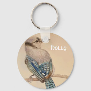 Porte-clés Nom personnalisé Belle bague de clé d'oiseau