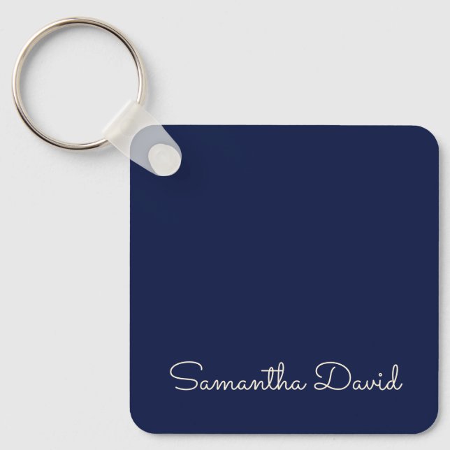 Porte-clés Nom personnalisé bleu personnalisé (Recto)