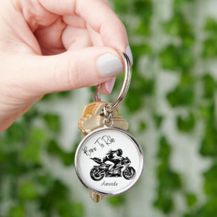 Porte-clés Nom personnalisé Born To Ride