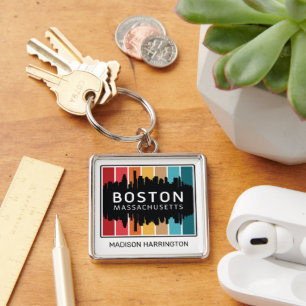 Porte-clés Nom personnalisé Boston Massachusetts