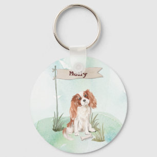Porte-clés Nom personnalisé Cavalier King Charles Spaniel Pet