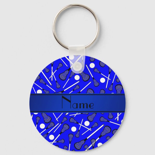 Porte-clés Nom personnalisé crosse bleue (Recto)