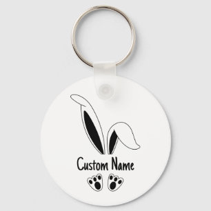 Porte-clés Nom personnalisé Cute Bunny Pâques