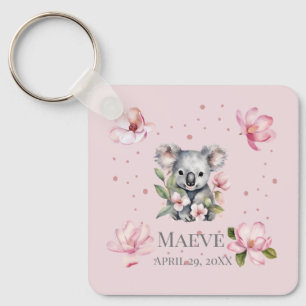 Porte-clés Nom personnalisé Date de naissance Ours Koala