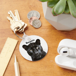 Porte-clés Nom personnalisé de l'animal sauvage Panther