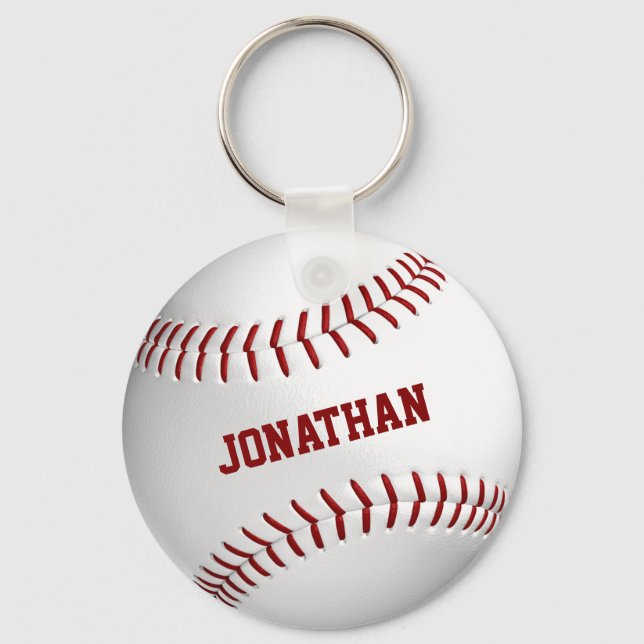 Porte-clés Nom personnalisé du garçon baseball (Recto)