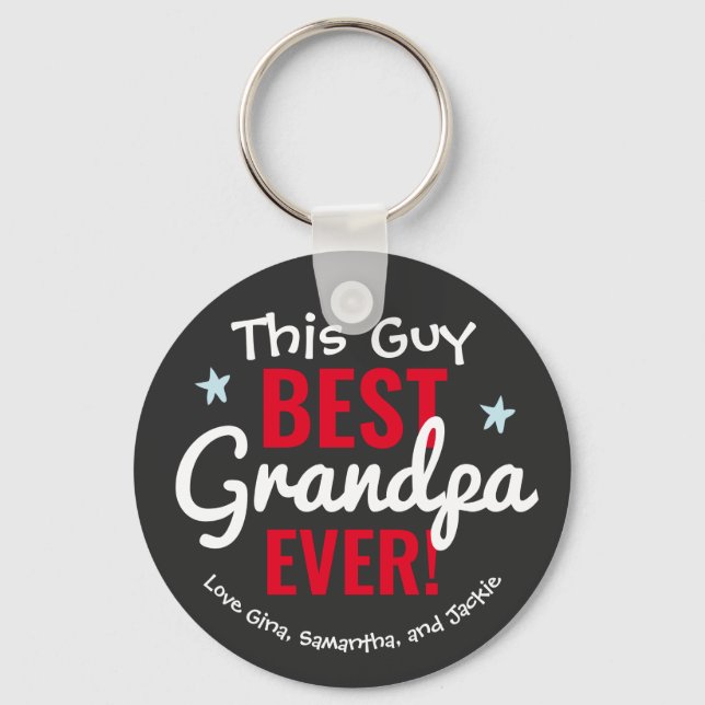 Porte-clés Nom personnalisé du meilleur grand-père (Recto)
