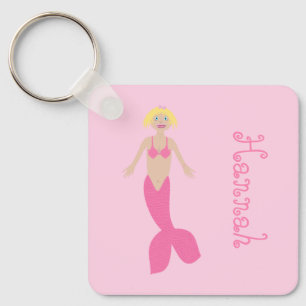 Porte-clés Nom personnalisé d'une Sirène d'Imaginaire rose