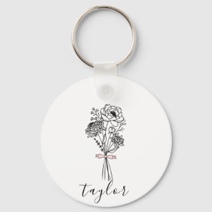 Porte-clés Nom personnalisé fleur sauvage