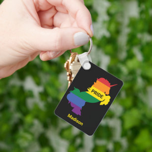 Porte-clés Nom personnalisé Gay Unicorn