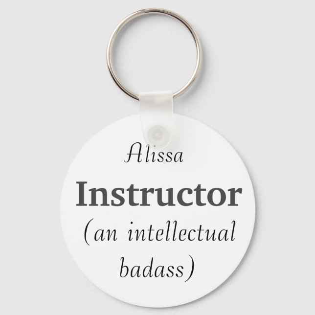 Porte-clés Nom personnalisé Instructeur Badass intellectuel C (Recto)