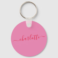 Nom personnalisé moderne écriture rose rouge éléga