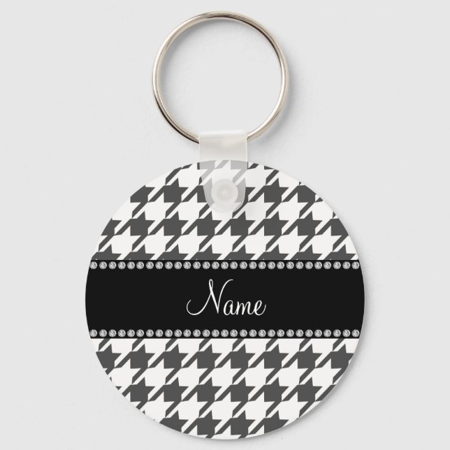 Porte-clés Nom personnalisé motif de base blanche (Recto)