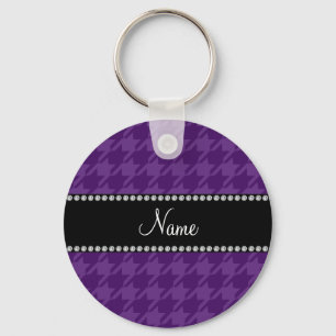 Porte-clés Nom personnalisé motif de pied de  pourpre