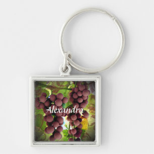 Porte-clés Nom personnalisé par vignoble pourpre de raisins