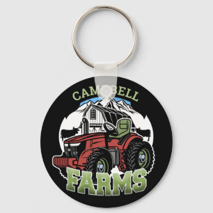 Porte-clés Nom personnalisé Pays Fermes Grange Tracteur Fermi